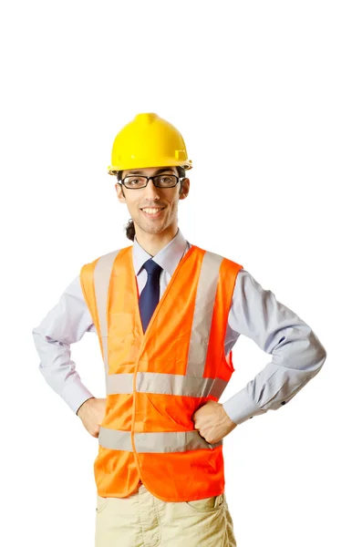 Joven trabajador de la construcción con sombrero duro —  Fotos de Stock