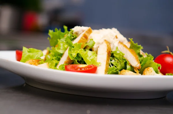 Ceasar salad served in the plate — Stock Photo, Image
