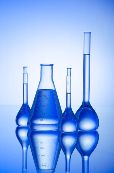 Chemical tubing at gradient background