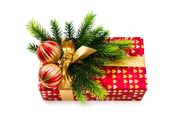 Χριστουγεννιάτικη ιδέα με διακόσμηση και giftbox — Φωτογραφία Αρχείου