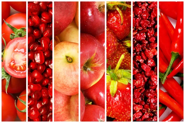 stock image Collage of many fruits and vegetables