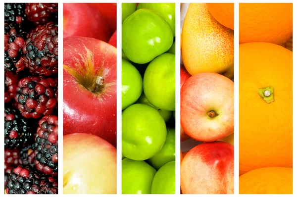 Colagem de muitas frutas e legumes — Fotografia de Stock