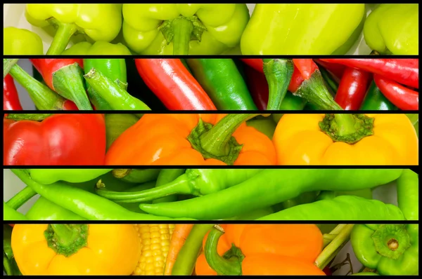 Colaj de multe fructe și legume — Fotografie, imagine de stoc