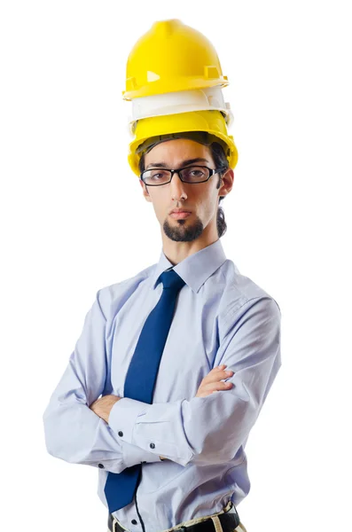 Construction safety concept with builder Stock Image