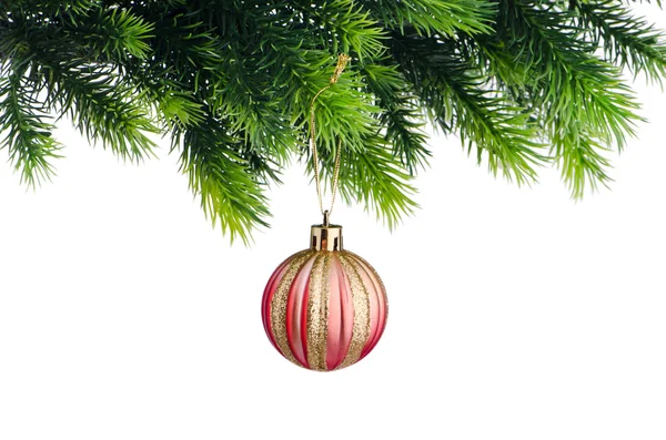 Christmas concept with baubles on white Stock Picture