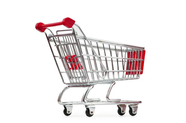 Shopping cart against the white background Stock Image