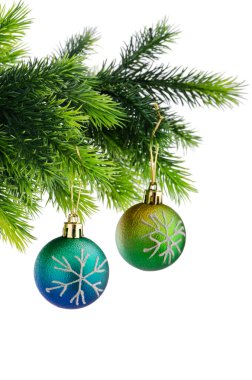 Noel kavramı üzerinde beyaz baubles ile