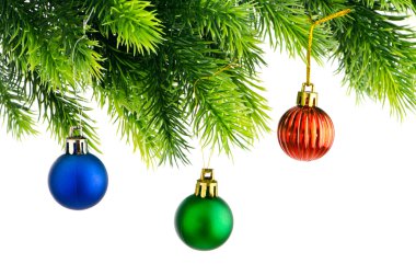 Noel kavramı üzerinde beyaz baubles ile