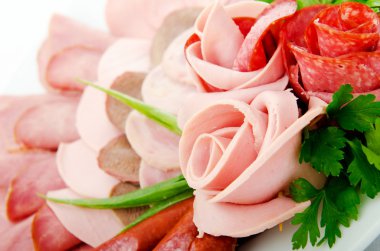 Meat platter with selection clipart