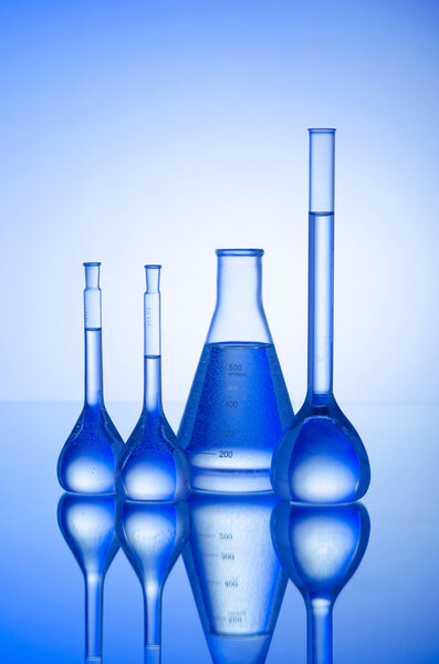 Chemical tubing at gradient background