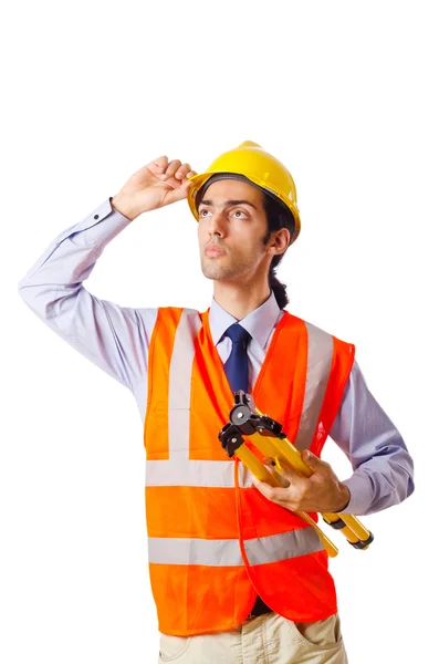 Joven trabajador de la construcción con sombrero duro —  Fotos de Stock