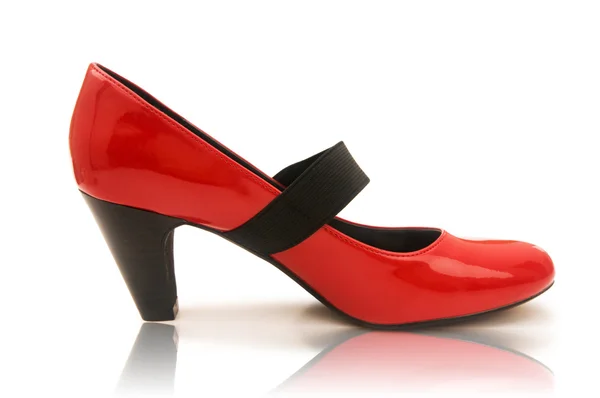 Sapatos vermelhos elegantes no branco — Fotografia de Stock