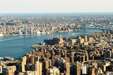 New york şehir panoraması ile yüksek gökdelenler