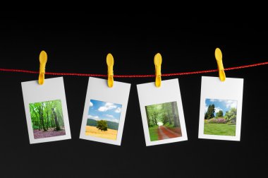 Picture frames with nature photos clipart