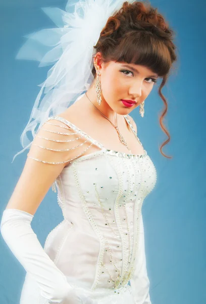 Young bride in studio shooting — Stock Photo, Image