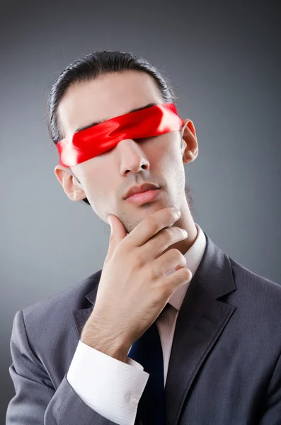 Businessman blinded by red tape — Stock Photo, Image