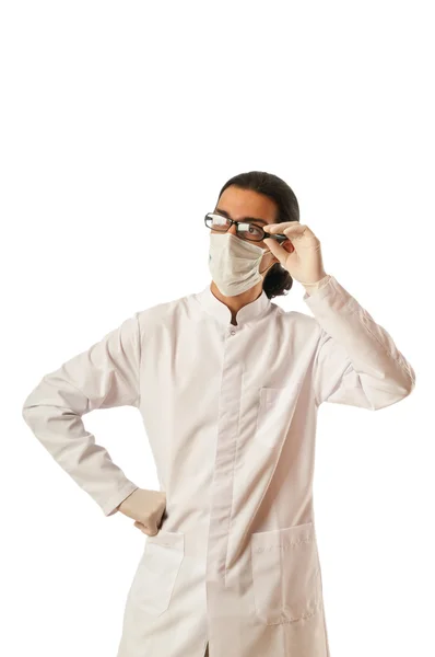 Erkek doktor üzerinde beyaz izole — Stok fotoğraf