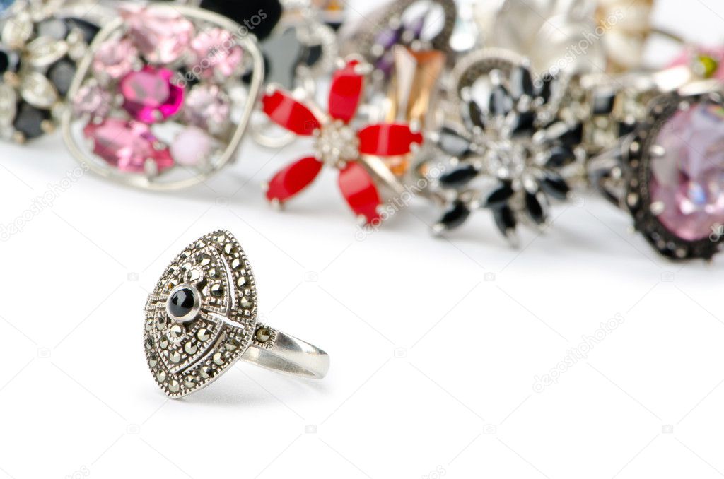 Selection of many precious rings