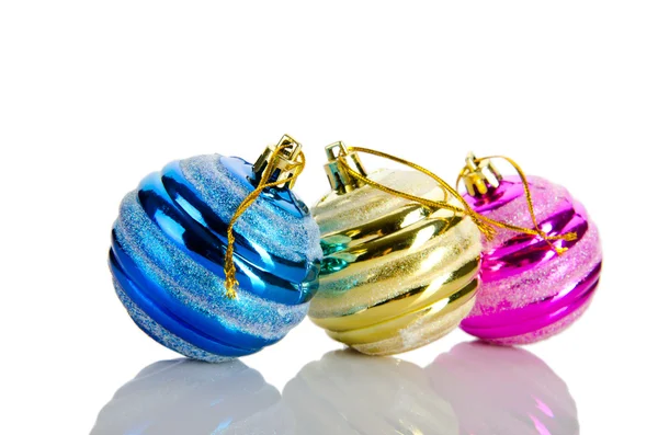 Christmas concept with baubles on white — Stock Photo, Image