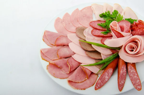 Meat platter with selection — Stock Photo, Image
