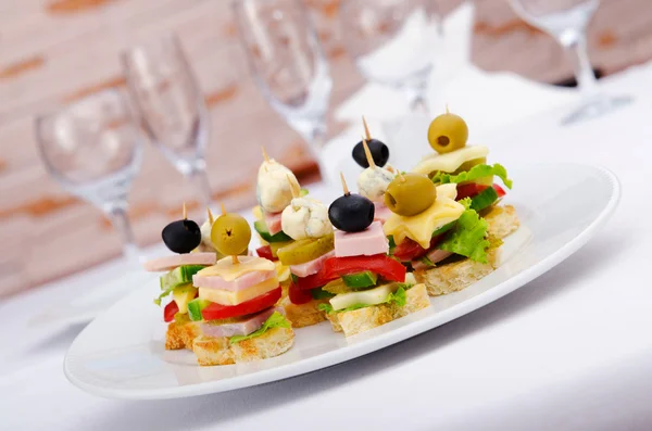 Selection of various canape — Stock Photo, Image