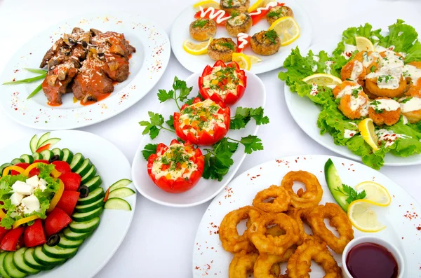 Table served with tasty meals — Stock Photo, Image