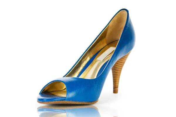 Sapatos azuis elegantes no branco — Fotografia de Stock