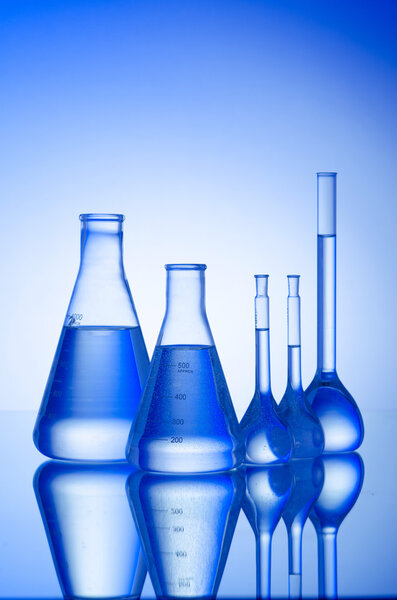 Chemical tubing at gradient background