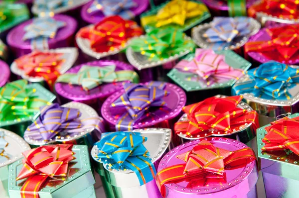 Many colourful gift boxes — Stock Photo, Image
