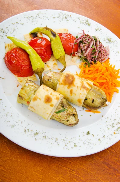 Grilled vegetables served in the plate — Stock Photo, Image