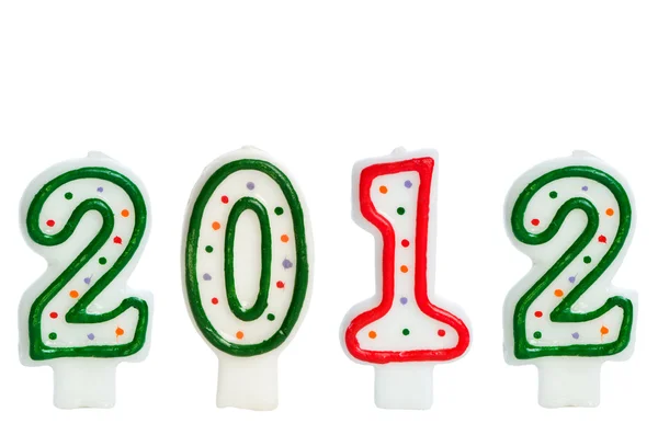 2012 made with cake candles — Stock Photo, Image