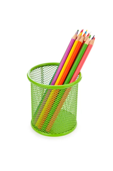 Colourful pencils isolated on white — Stock Photo, Image