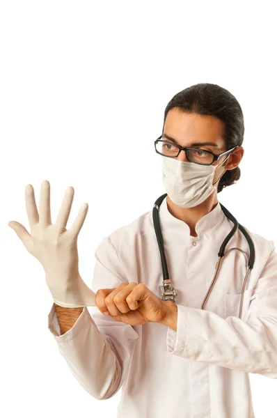 Мужской врач изолирован на белом — стоковое фото