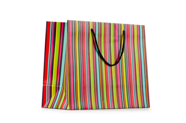 Concept shopping avec sac sur blanc — Photo