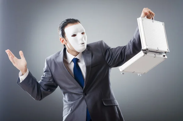 Industriespionage-Konzept mit maskiertem Geschäftsmann — Stockfoto