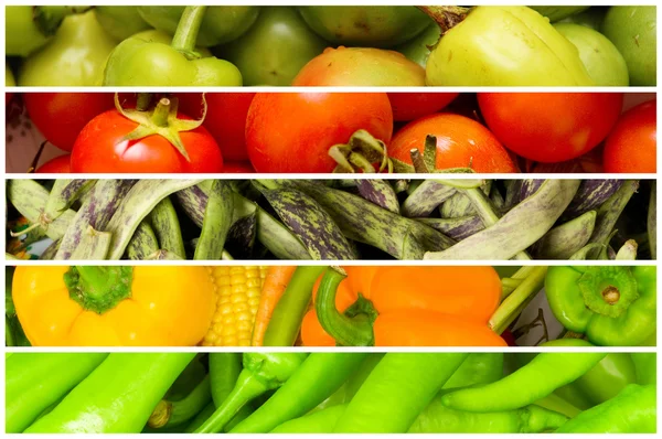Коллаж из многих фруктов и овощей — стоковое фото