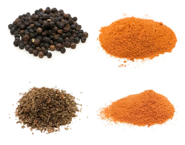 Selection of spices isolated on white — Stock Photo, Image