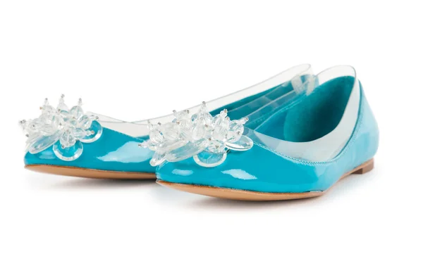 Elegante flache Schuhe isoliert auf weiß — Stockfoto