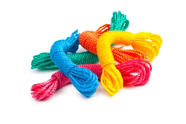 stock image Colourful rope isolated on the white background