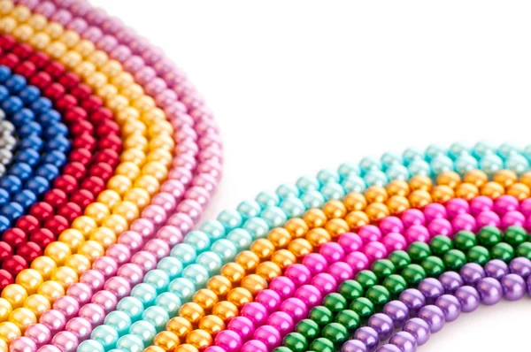 Abstract with colourful pearl necklaces — Stock Photo, Image