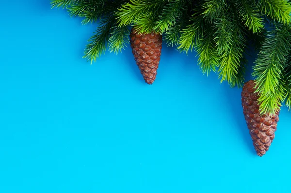 Árvore de abeto e decoração de natal — Fotografia de Stock