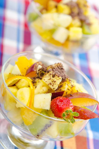 Fruit dessert in the plate — Stock Photo, Image
