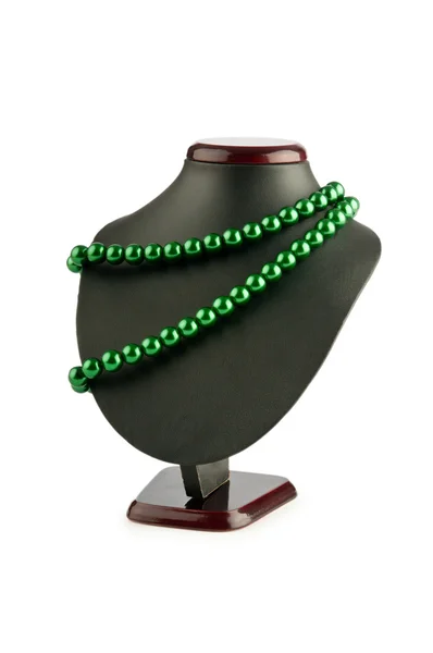 Perlový náhrdelník izolovaný na bílém — Stock fotografie