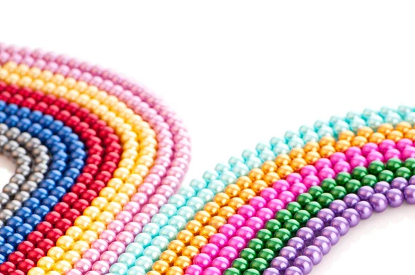 Absztrakt, színes gyöngy nyakláncok — Stock Fotó