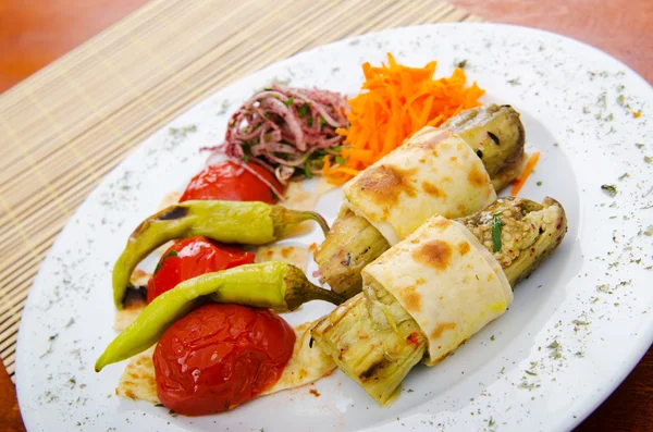 Grilled vegetables served in the plate — Stock Photo, Image