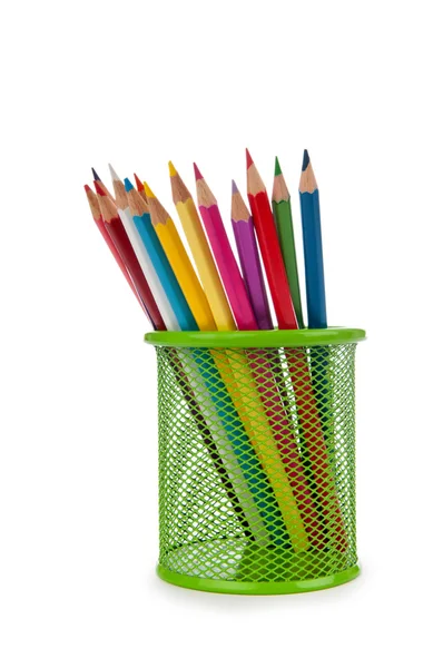 Crayons colorés isolés sur blanc — Photo