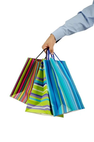 Vánoční nákupní koncept s taškami — Stock fotografie