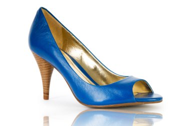 Elegant blue shoes on the white clipart