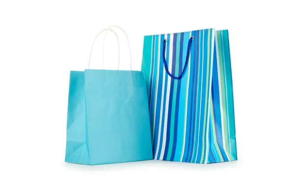 Bevásárlótáska fehér táskával — Stock Fotó