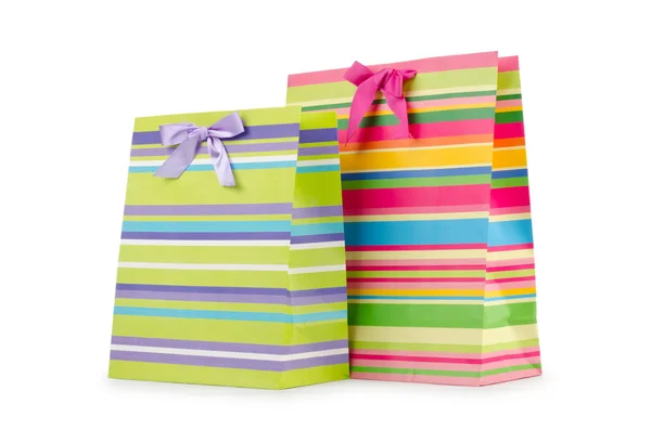 Concetto shopping con borsa su bianco — Foto Stock